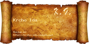 Krcho Ida névjegykártya